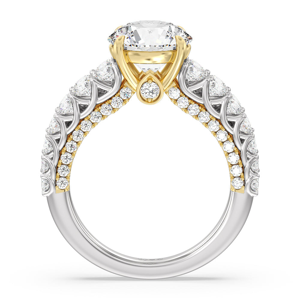 Round Cut The Astor Ring with Lab Grown Diamond in 14KT White & Yellow Gold view 2
