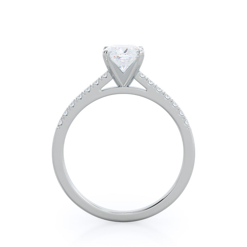 Open Cathedral Empress Diamond Engagement Ring with Cushion Cut Diamond in 14KT Platinum view 2
