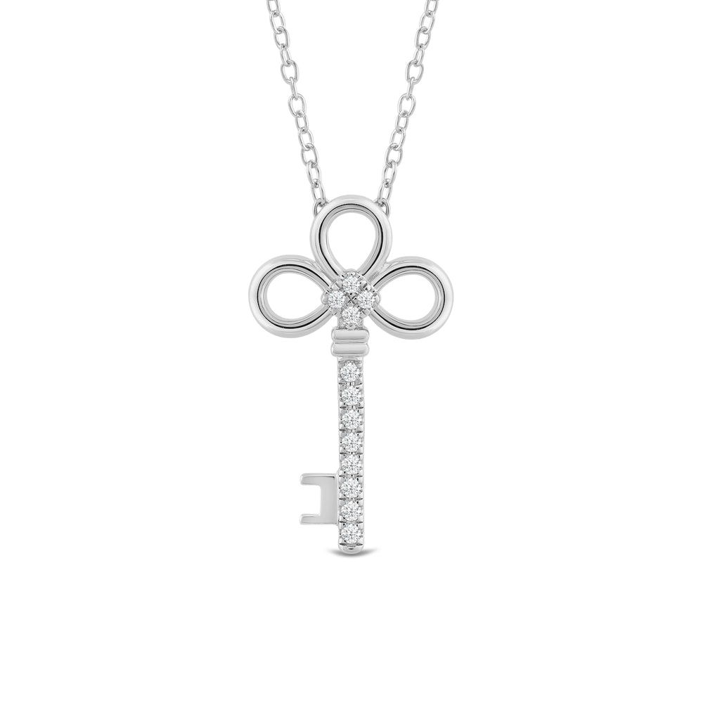 Vintage Lab Created Diamond Key Necklace – WithClarity India