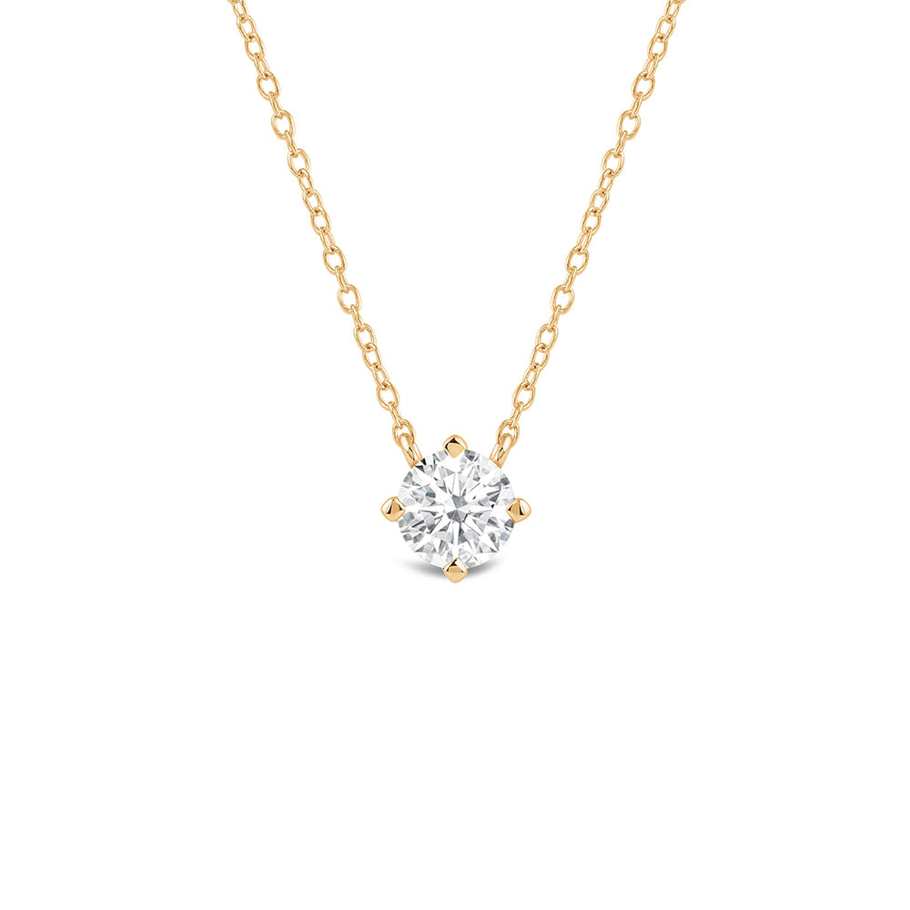 Kite Set Round Lab Created Diamond Solitaire Pendant with 18KT Yellow Gold / Lab / 1/2 Cut Diamond in 14KT Yellow Gold / Lab / 1/2 view 1

