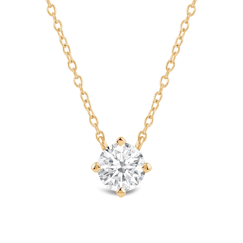 Kite Set Round Lab Created Diamond Solitaire Pendant with 18KT Yellow Gold / Lab / 1/2 Cut Diamond in 14KT Yellow Gold / Lab / 1/2 view 4
