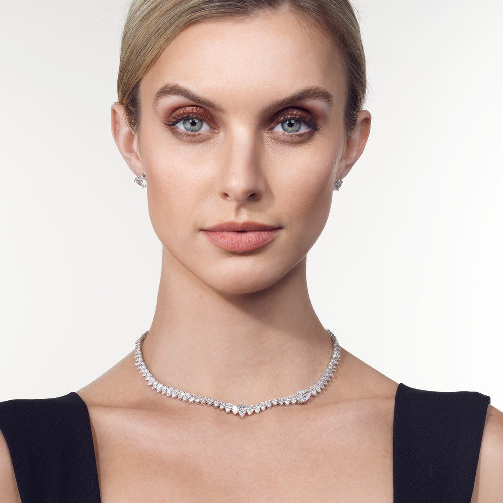 The Kensett Necklace with 18KT White Gold / Lab / 36 1/5 Cut Diamond in 14KT White Gold / Lab / 36 1/5 view 4
