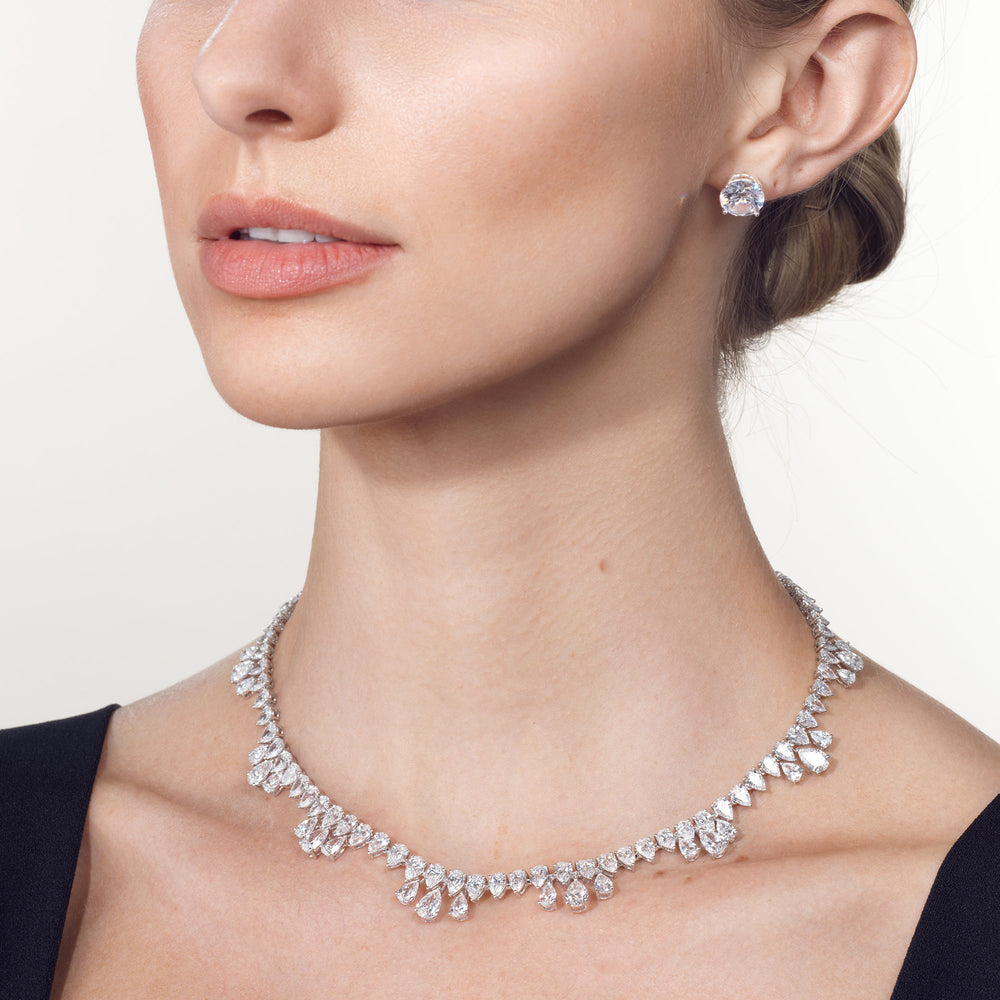 The Durand Necklace with 18KT White Gold / Lab / 57 1/2 Cut Diamond in 14KT White Gold / Lab / 57 1/2 view 3
