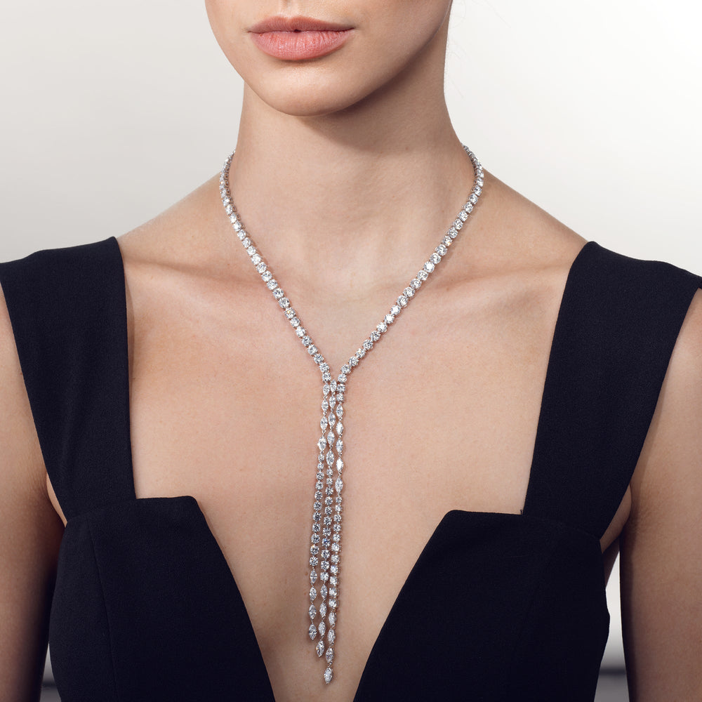 The Richter Necklace with 18KT White Gold / Lab / 44 7/8 Cut Diamond in 14KT White Gold / Lab / 44 7/8 view 3
