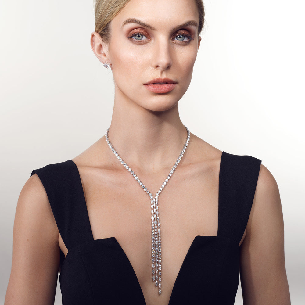The Richter Necklace with 18KT White Gold / Lab / 44 7/8 Cut Diamond in 14KT White Gold / Lab / 44 7/8 view 4
