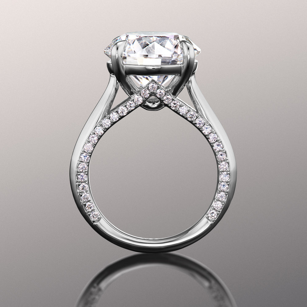 Round Cut The Monet Ring with Lab Grown Diamond in 14KT White Gold view 3
