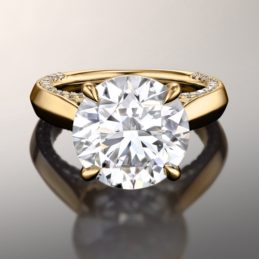 Round Cut The Monet Ring with Lab Grown Diamond in 14KT Yellow Gold view 1
