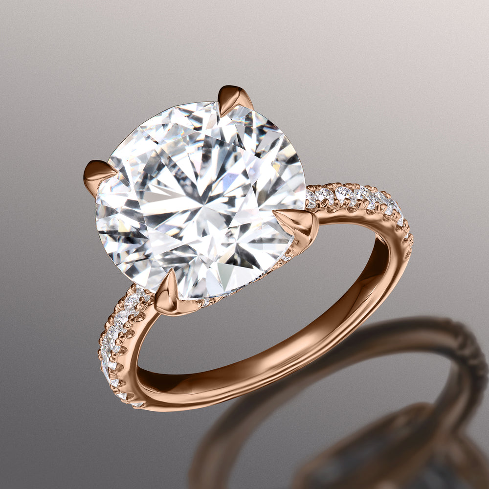 Round Cut The Cassatt Ring with Lab Grown Diamond in 14KT Rose Gold view 2
