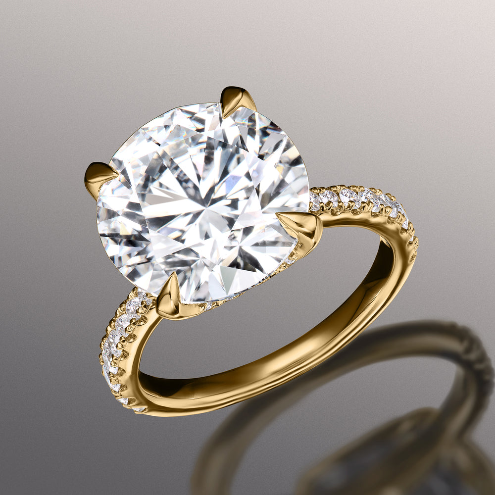Round Cut The Cassatt Ring with Lab Grown Diamond in 14KT Yellow Gold view 2
