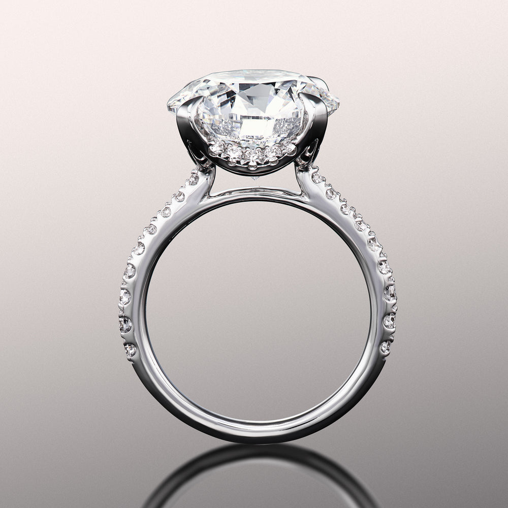 Round Cut The Cassatt Ring with Lab Grown Diamond in 14KT White Gold view 3
