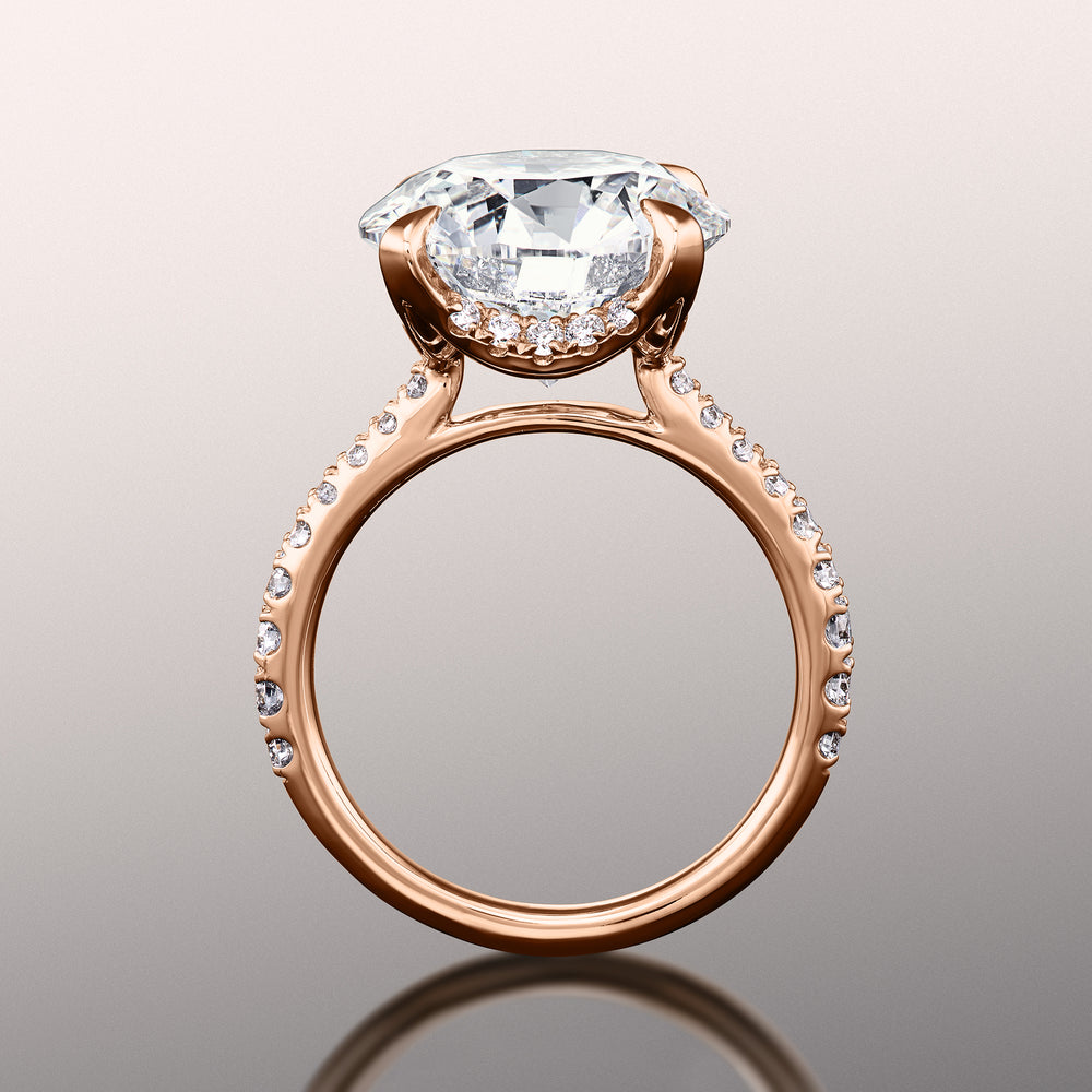 Round Cut The Cassatt Ring with Lab Grown Diamond in 14KT Rose Gold view 3
