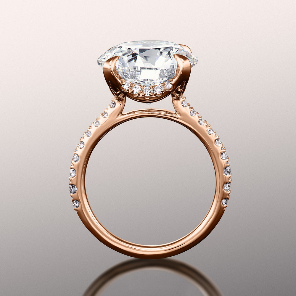 The Cassatt Ring with Round Cut Diamond in 14KT Rose Gold view 3
