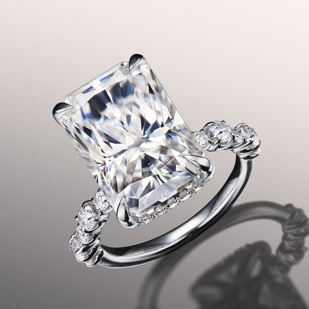 Radiant Cut The Warhol Ring with Lab Grown Diamond in 14KT White Gold view 2
