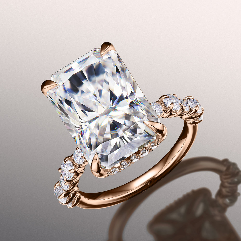 Radiant Cut The Warhol Ring with Lab Grown Diamond in 14KT Rose Gold view 2
