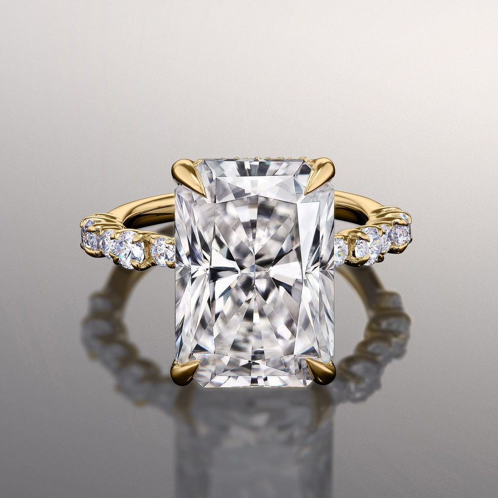 Radiant Cut The Warhol Ring with Lab Grown Diamond in 14KT Yellow Gold view 1
