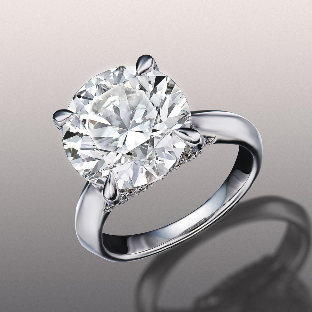 Round Cut The Vermeer Ring with Lab Grown Diamond in 14KT White Gold view 2
