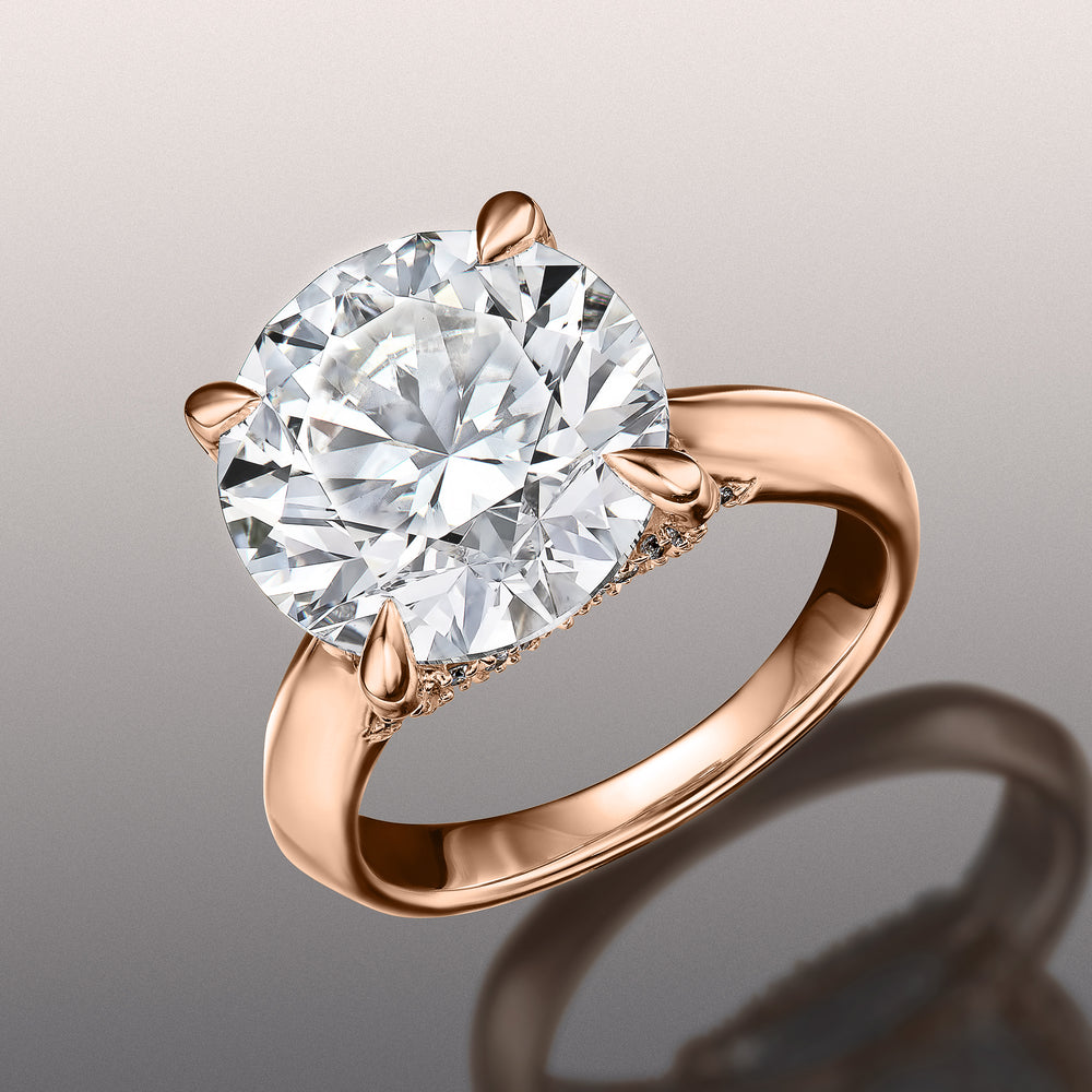 Round Cut The Vermeer Ring with Lab Grown Diamond in 14KT Rose Gold view 2
