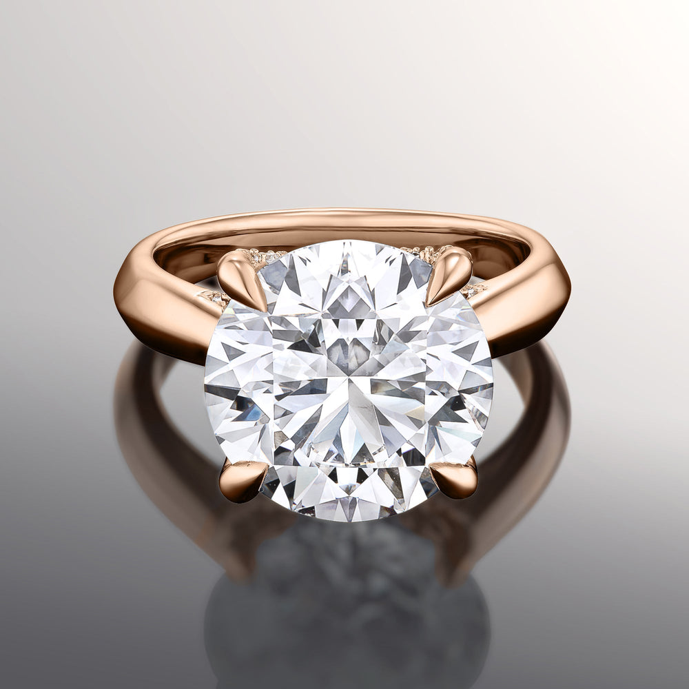 Round Cut The Vermeer Ring with Lab Grown Diamond in 14KT Rose Gold view 1

