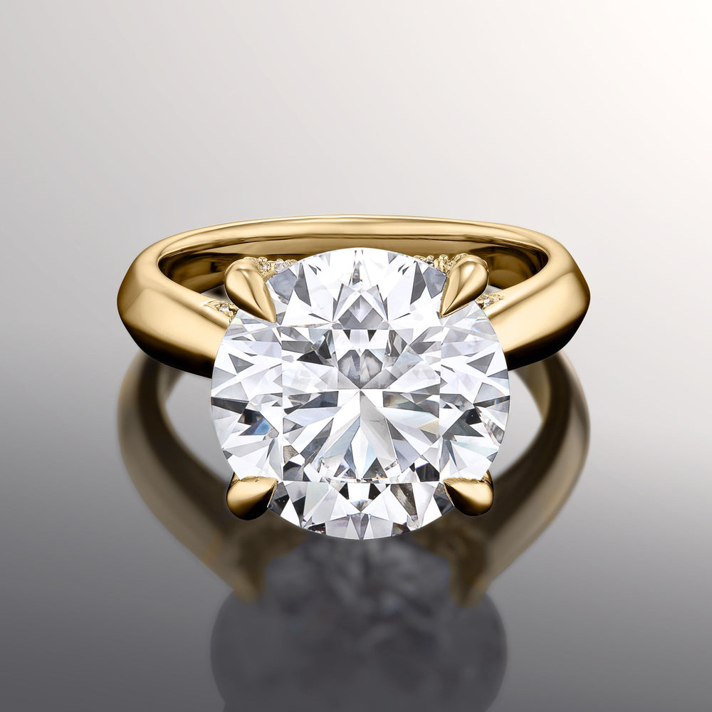 Round Cut The Vermeer Ring with Lab Grown Diamond in 14KT Yellow Gold view 1
