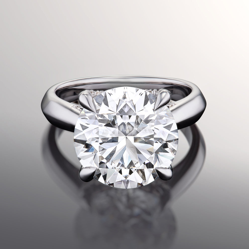 Round Cut The Vermeer Ring with Lab Grown Diamond in 14KT White Gold view 1

