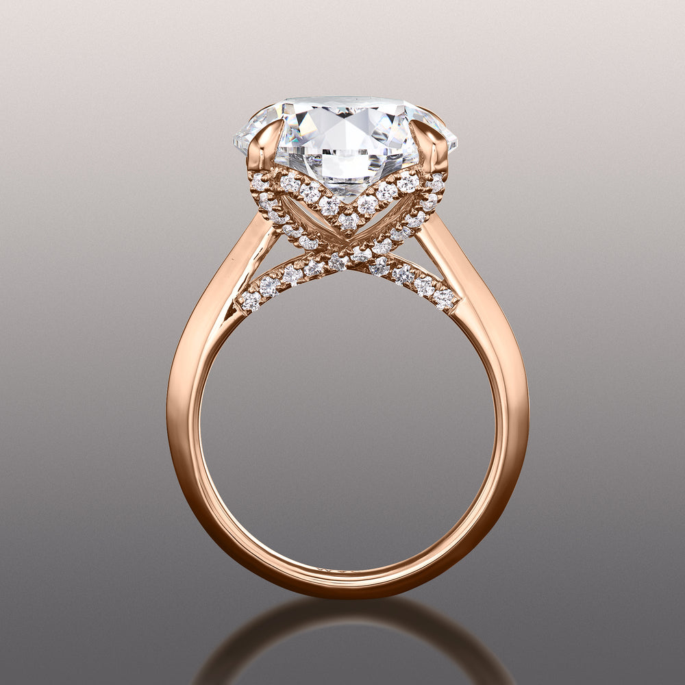 Round Cut The Vermeer Ring with Lab Grown Diamond in 14KT Rose Gold view 3
