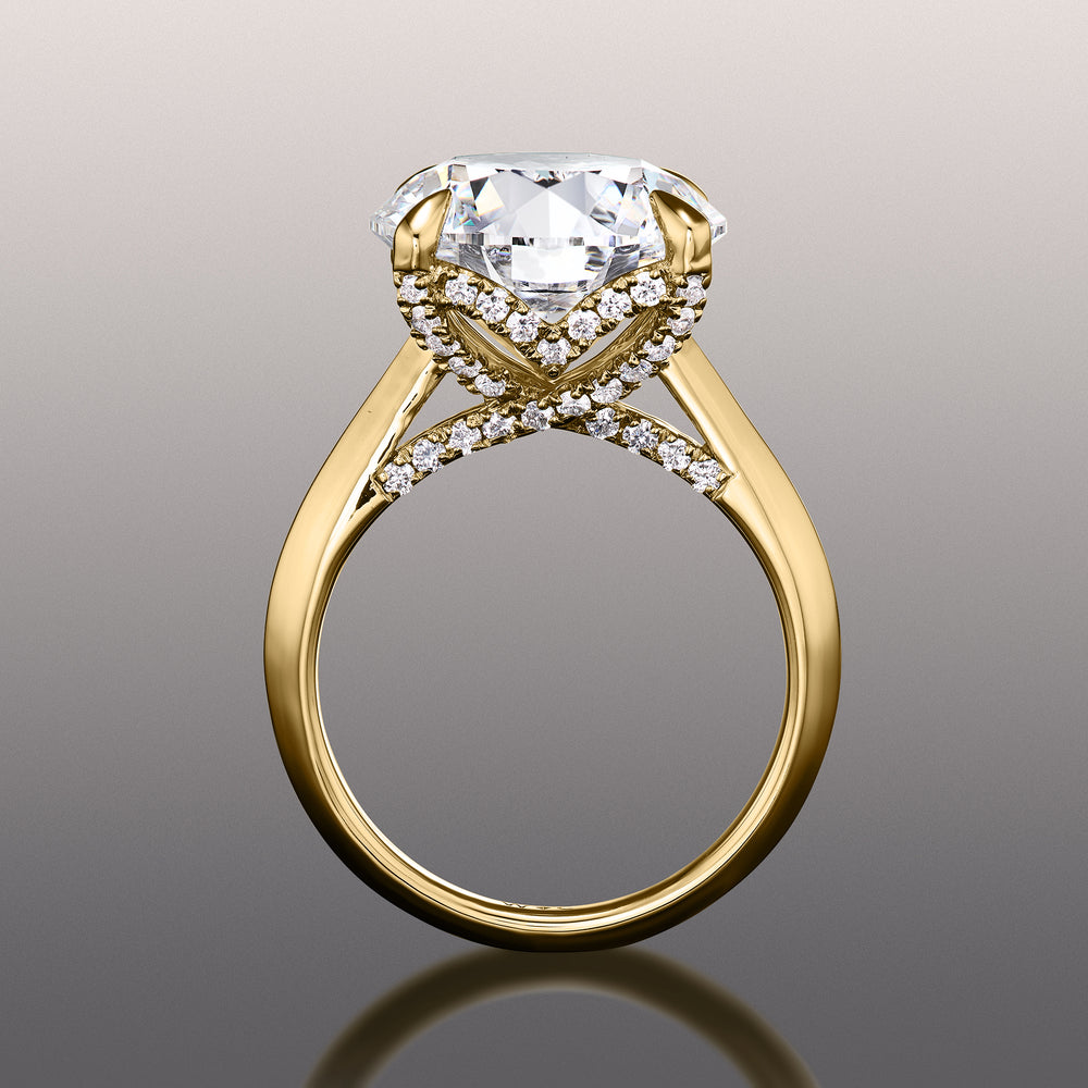 Round Cut The Vermeer Ring with Lab Grown Diamond in 14KT Yellow Gold view 3

