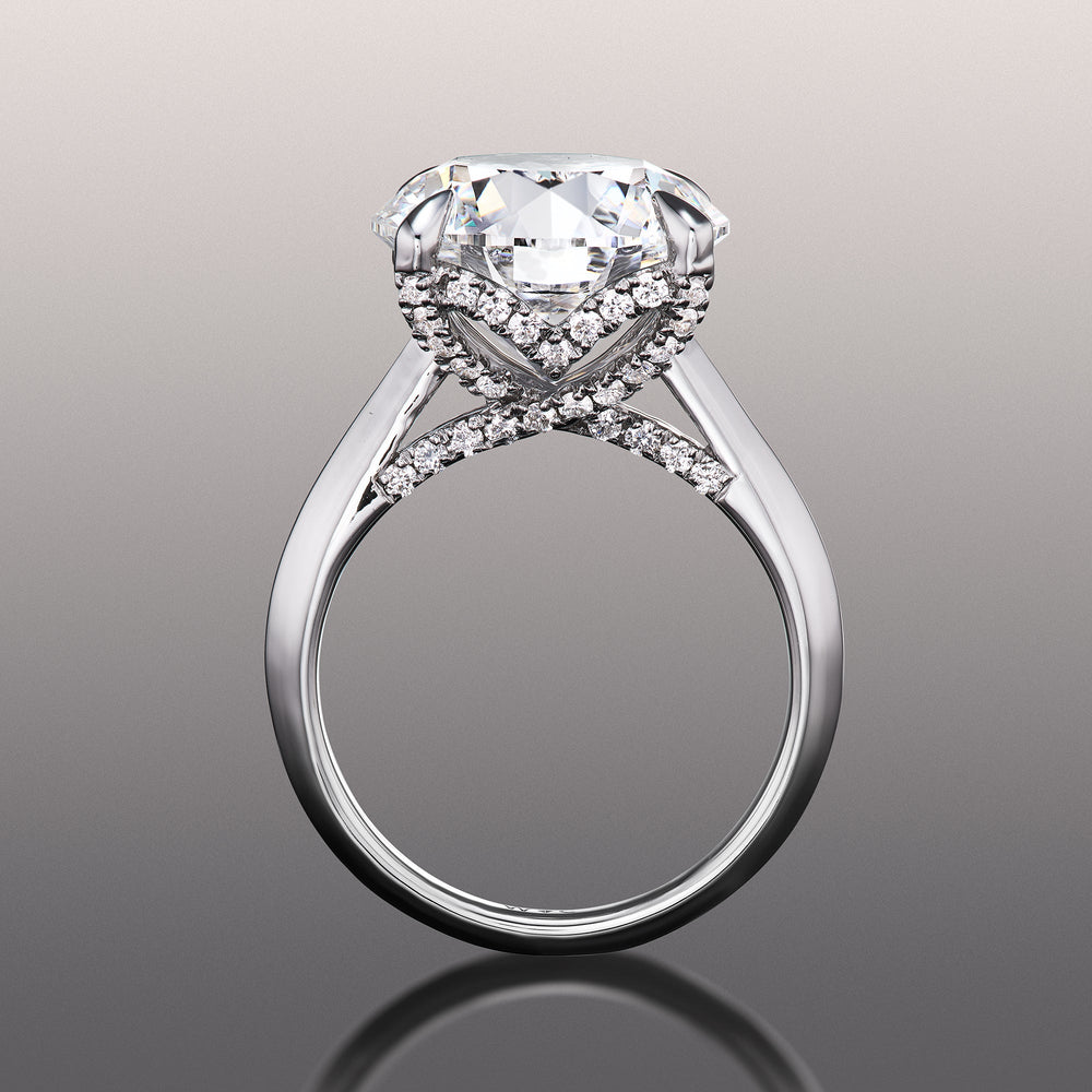 Round Cut The Vermeer Ring with Lab Grown Diamond in 14KT White Gold view 3
