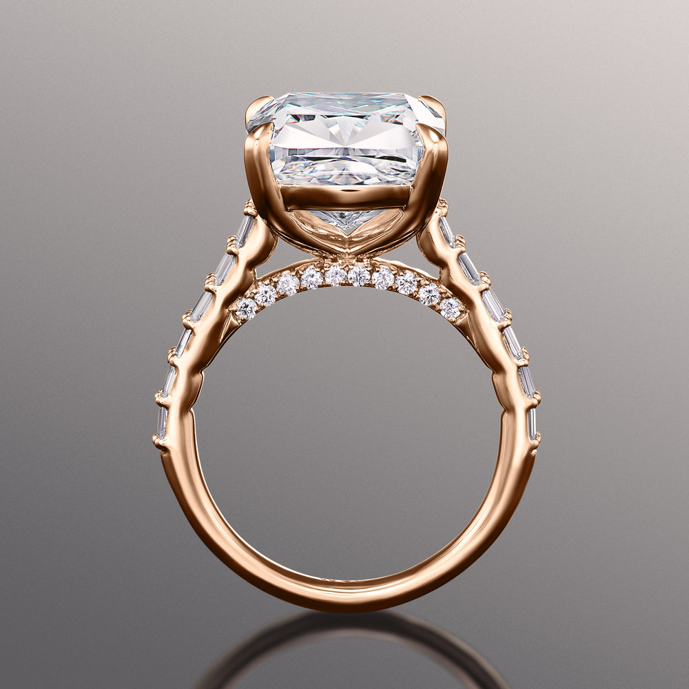Cushion Cut The Anguissola Ring with Lab Grown Diamond in 14KT Rose Gold view 3
