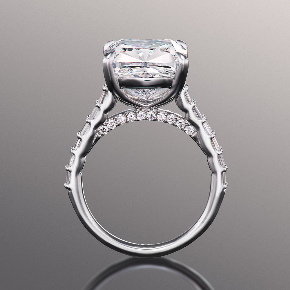 Cushion Cut The Anguissola Ring with Lab Grown Diamond in 14KT White Gold view 3
