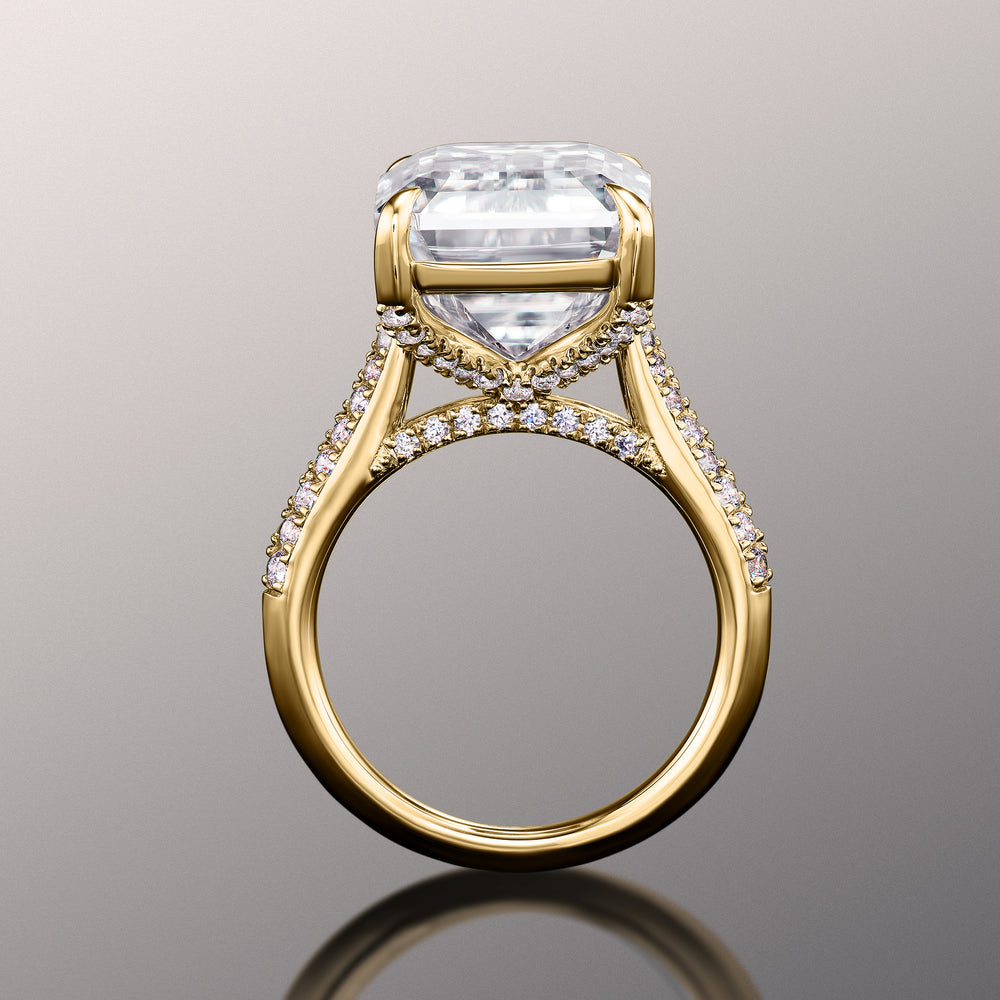 Emerald Cut The Braque Ring with Lab Grown Diamond in 14KT Yellow Gold view 3

