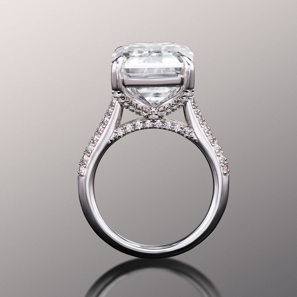 Emerald Cut The Braque Ring with Lab Grown Diamond in 14KT White Gold view 3

