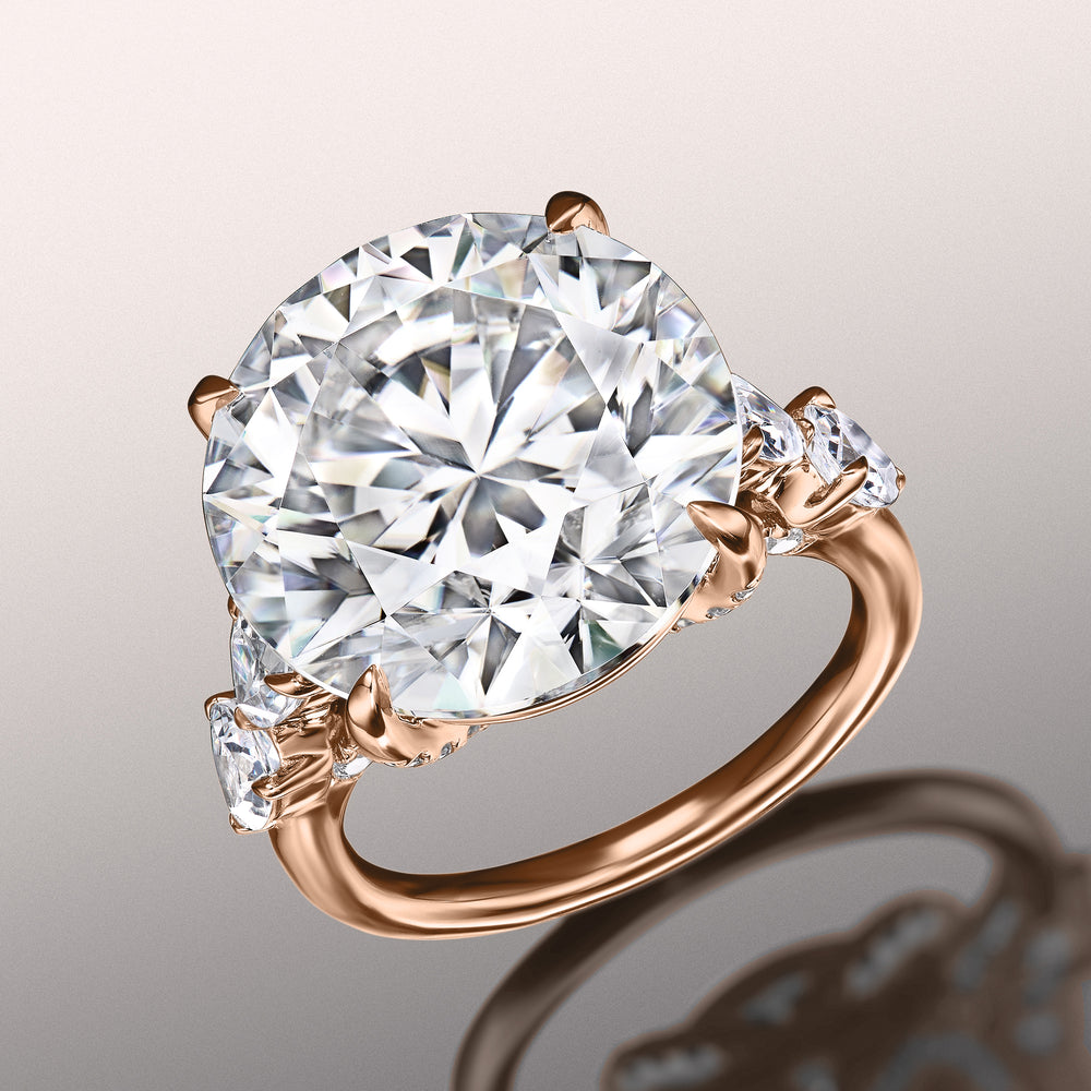 Round Cut The Morisot Ring with Lab Grown Diamond in 14KT Rose Gold view 2
