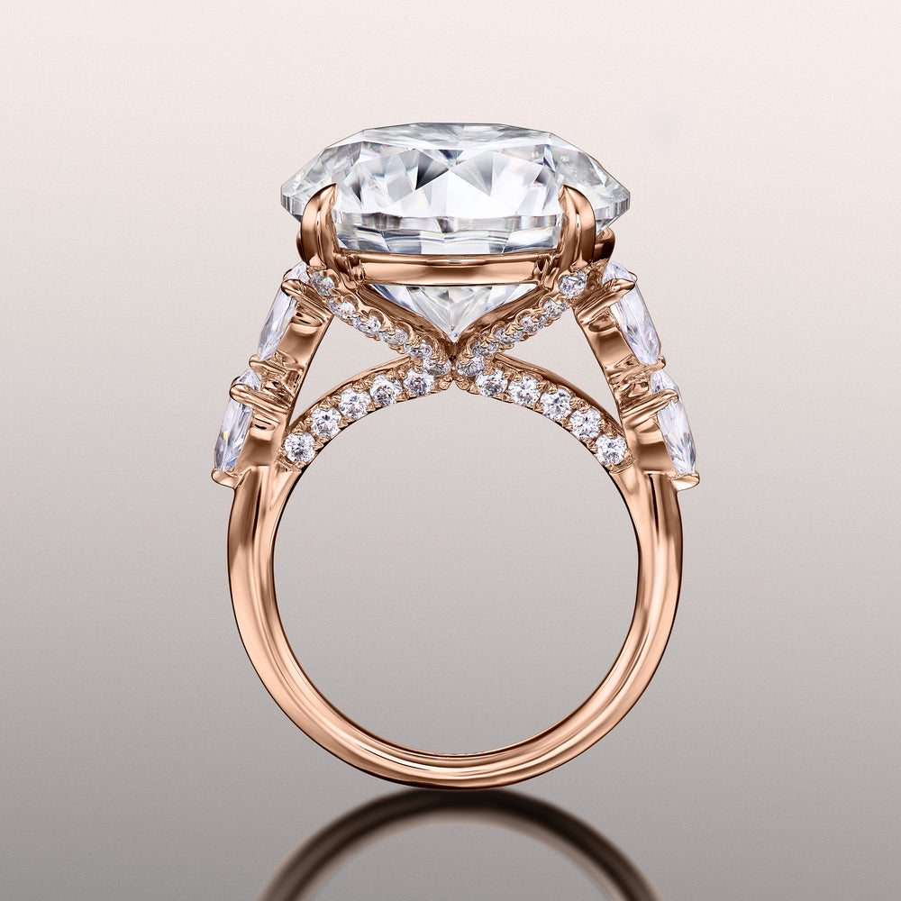 Round Cut The Morisot Ring with Lab Grown Diamond in 14KT Rose Gold view 3
