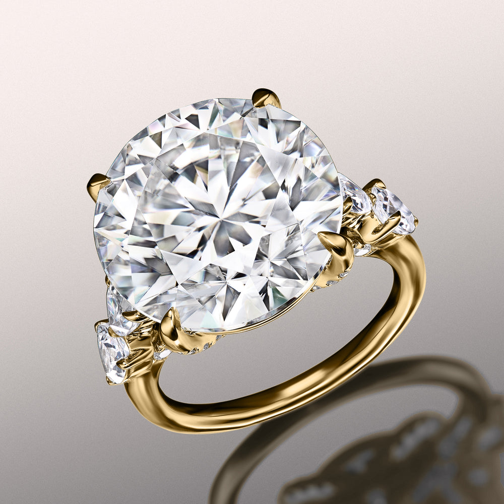 Round Cut The Morisot Ring with Lab Grown Diamond in 14KT Yellow Gold view 2
