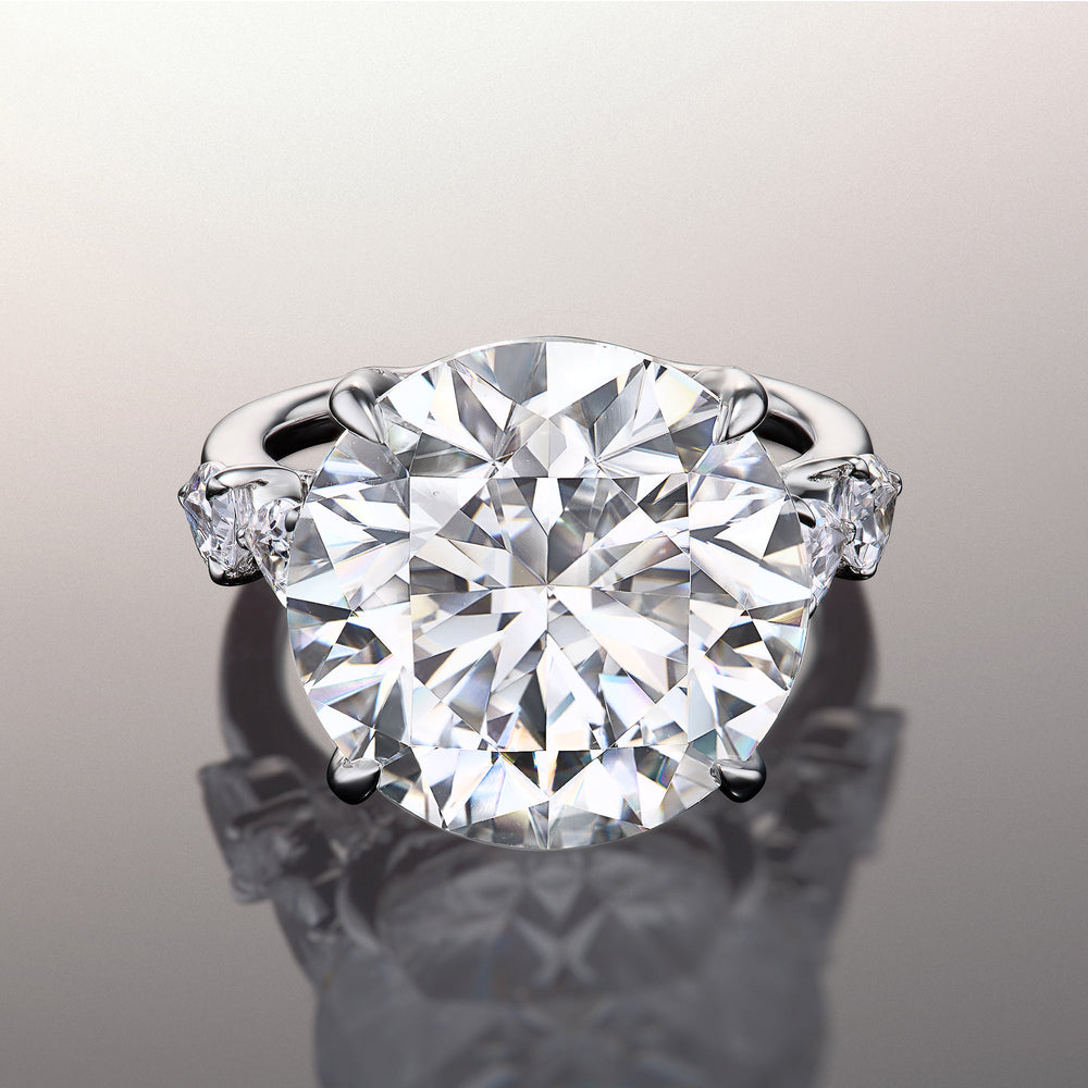 Round Cut The Morisot Ring with Lab Grown Diamond in 14KT White Gold view 1
