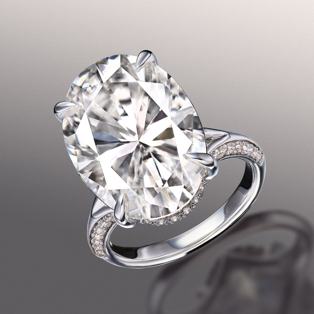 Oval Cut The Botticelli Ring with Lab Grown Diamond in 14KT White Gold view 2
