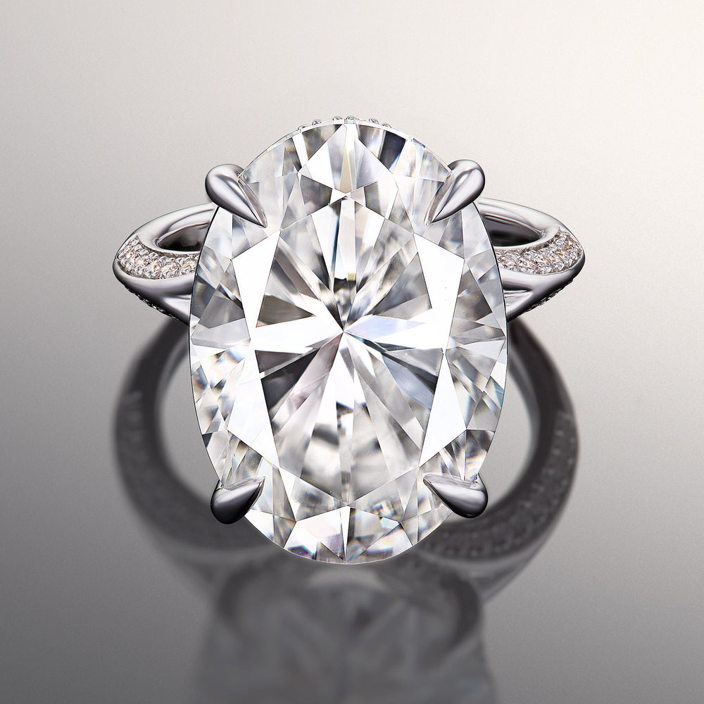 Oval Cut The Botticelli Ring with Lab Grown Diamond in 14KT White Gold view 1
