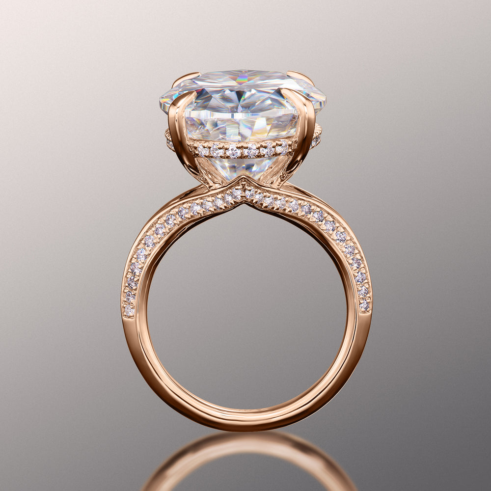 Oval Cut The Botticelli Ring with Lab Grown Diamond in 14KT Rose Gold view 3
