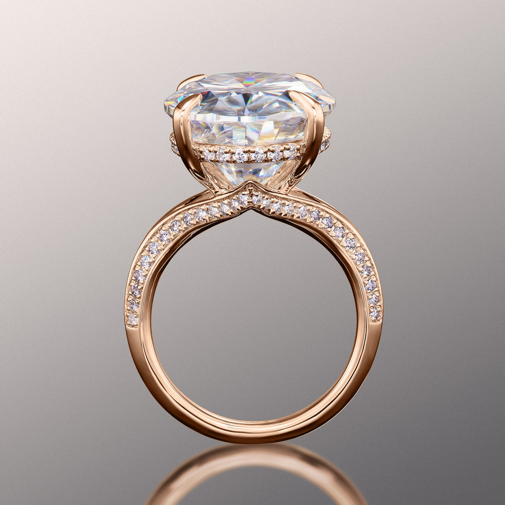 The Botticelli Ring with Oval Cut Diamond in 14KT Rose Gold view 3
