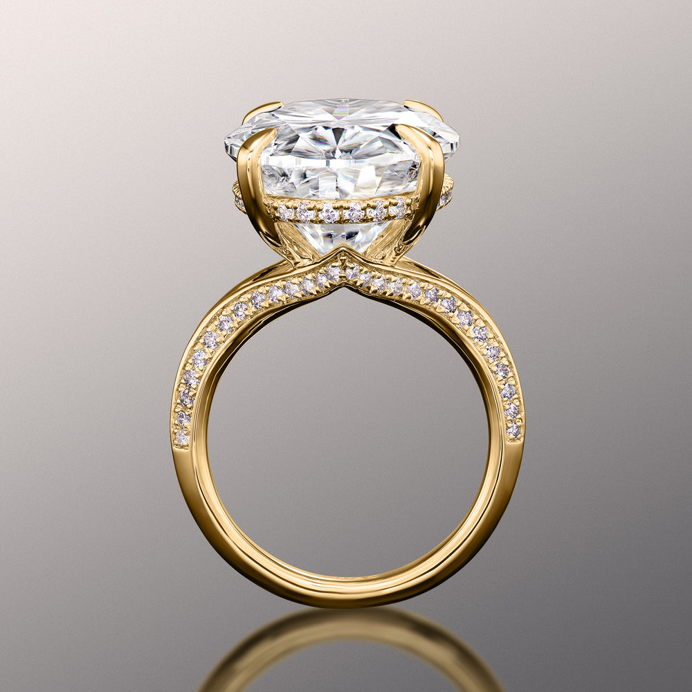 Oval Cut The Botticelli Ring with Lab Grown Diamond in 14KT Yellow Gold view 3
