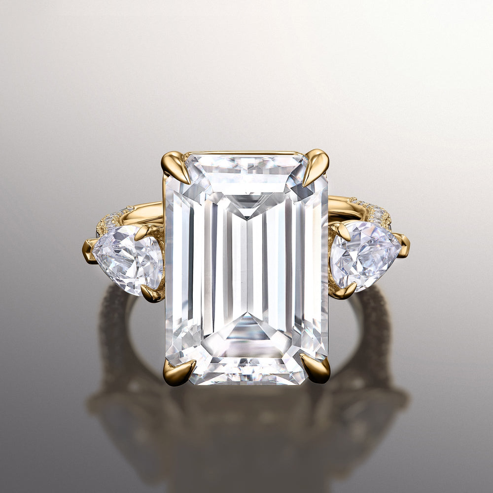 Emerald Cut The Dalí Ring with Lab Grown Diamond in 14KT Yellow Gold view 1
