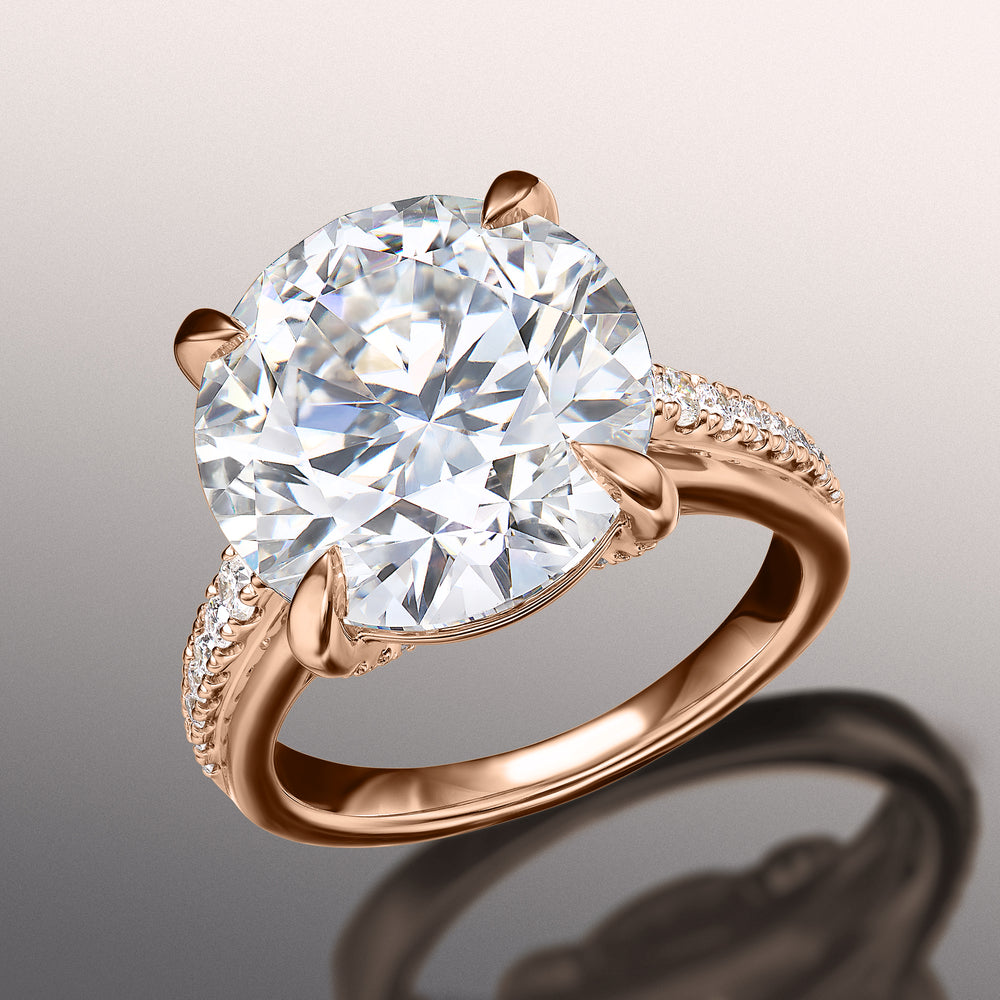 Round Cut The Rubens Ring with Lab Grown Diamond in 14KT Rose Gold view 2
