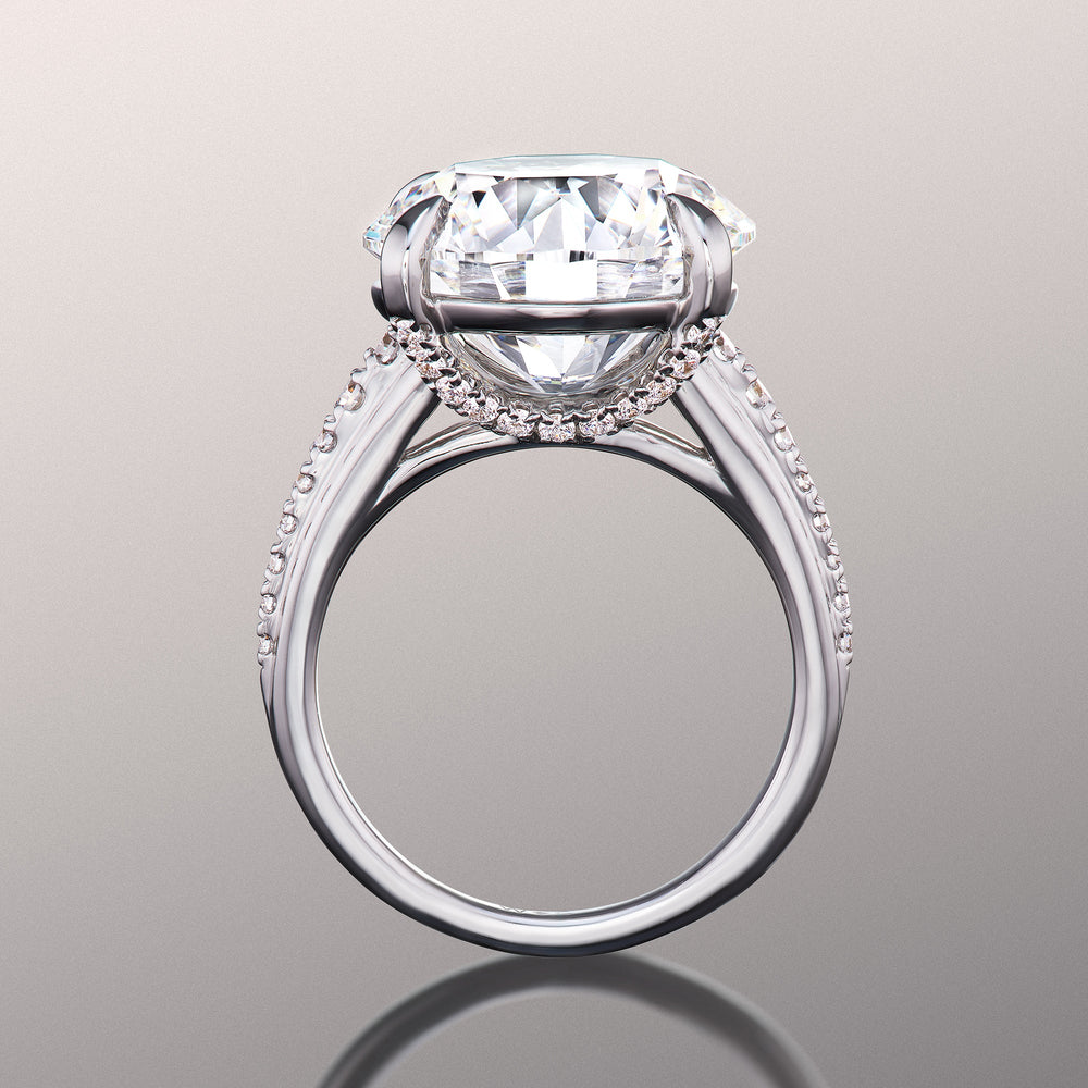 Round Cut The Rubens Ring with Lab Grown Diamond in 14KT White Gold view 2
