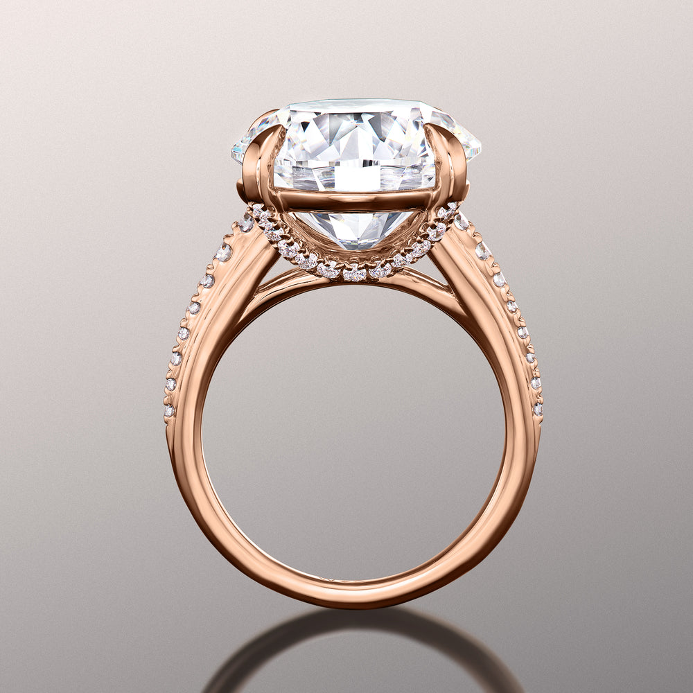 Round Cut The Rubens Ring with Lab Grown Diamond in 14KT Rose Gold view 3
