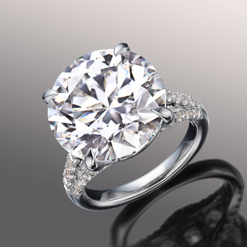 Round Cut The Watteau Ring with Lab Grown Diamond in 14KT White Gold view 2
