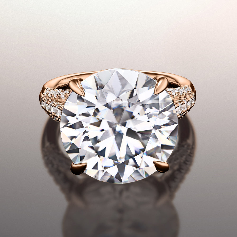 Round Cut The Watteau Ring with Lab Grown Diamond in 14KT Rose Gold view 1
