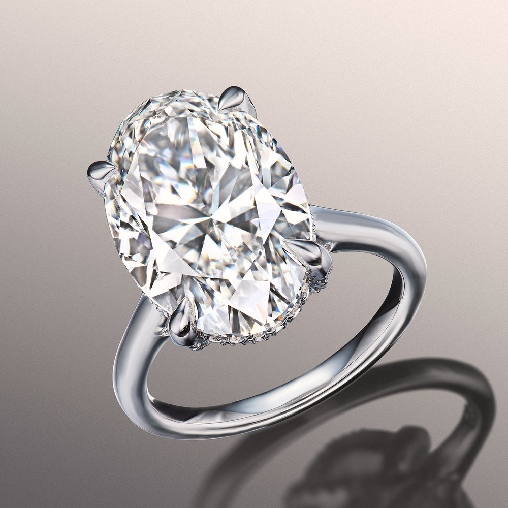 Oval Cut The Delacroix Ring with Lab Grown Diamond in 14KT White Gold view 2
