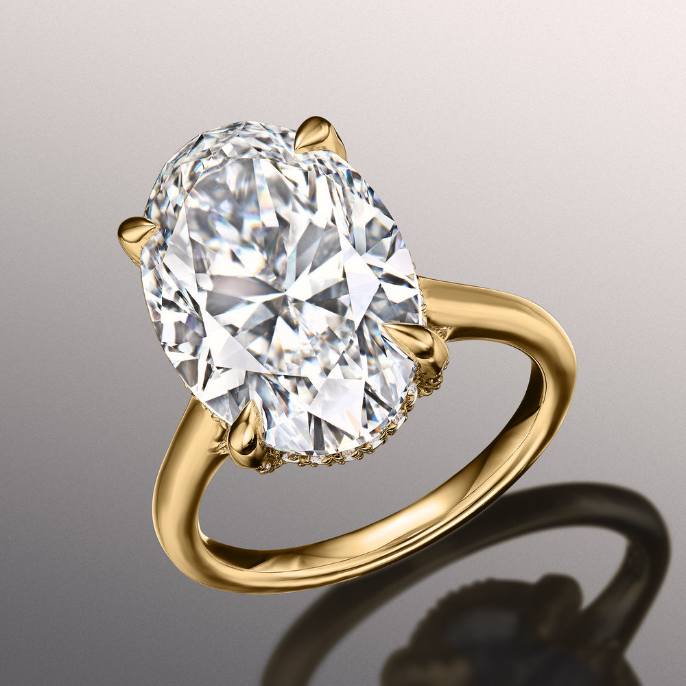 Oval Cut The Delacroix Ring with Lab Grown Diamond in 14KT Yellow Gold view 2
