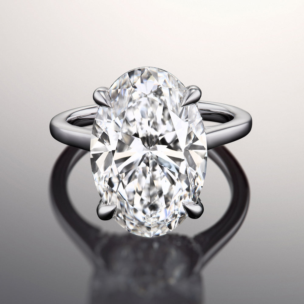 Oval Cut The Delacroix Ring with Lab Grown Diamond in 14KT White Gold view 1
