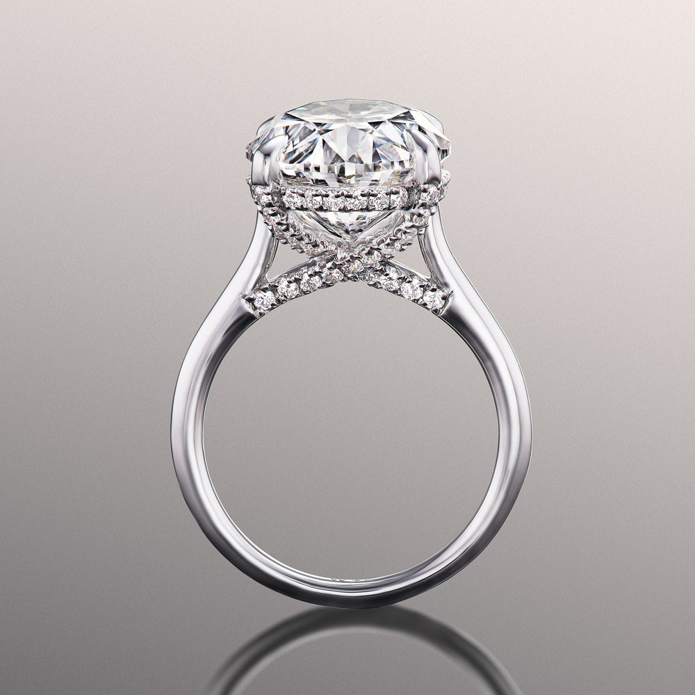 Oval Cut The Delacroix Ring with Lab Grown Diamond in 14KT White Gold view 3
